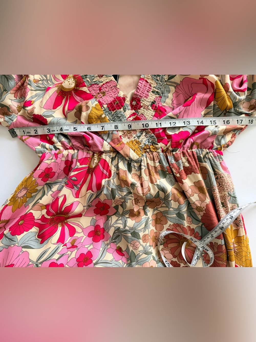 Mikarose The Asher Floral Midi Dress Pink & Multicolor Small NWT - Picture 6 of 8